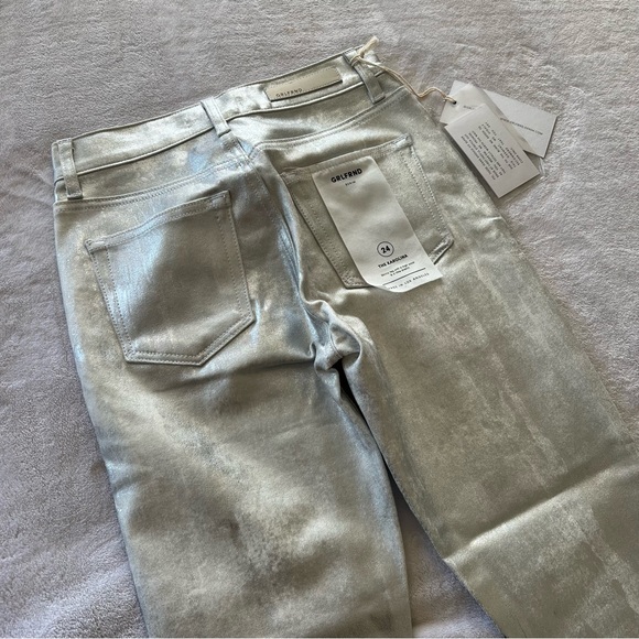 NWT GRLFRND Karolina Silver Metallic Skinny Jean - Picture 10 of 11
